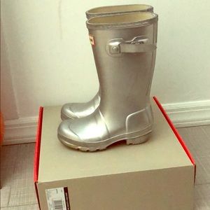 Silver Kids Hunter Boots size 12
